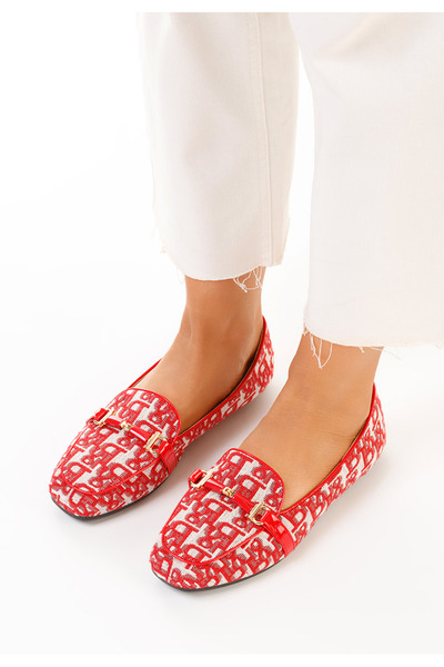 B T Shoes Μοκασίνια γυναικεια Vallerano κοκκινο