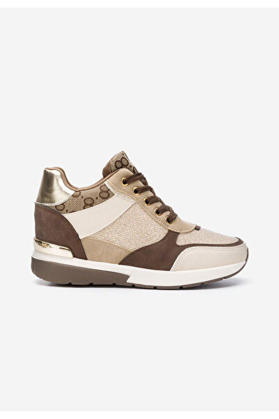 B T Shoes Khaki dámské tenisky na platformě Kali