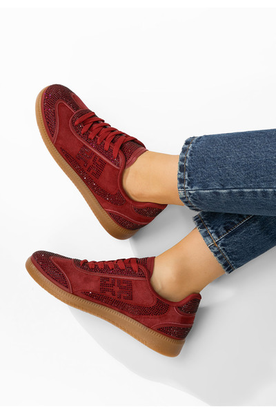 B T Shoes Červené dámské tenisky Magdalene