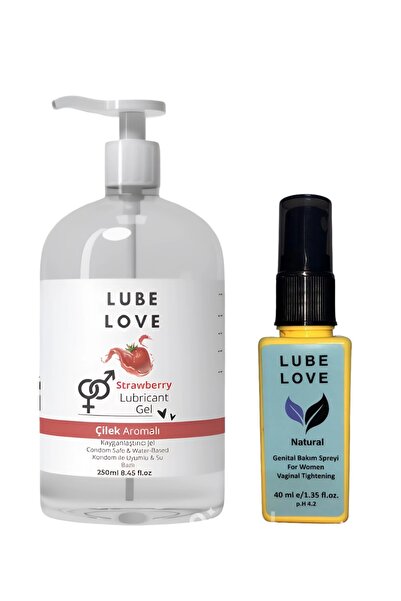 Lube Love Çilek Kayganlaştırıcı Jel ve Kadın Vajina Sıkılaştırıcı Daraltıcı S...
