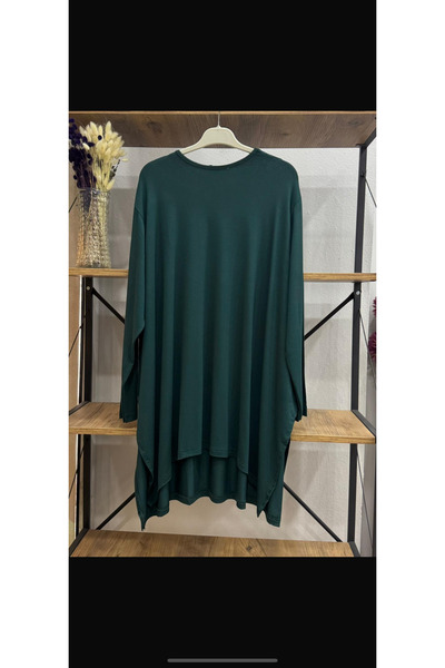 ÖZNE BUTİK Women's 100% Cotton Lycra Loose Cut Oversized Tunic