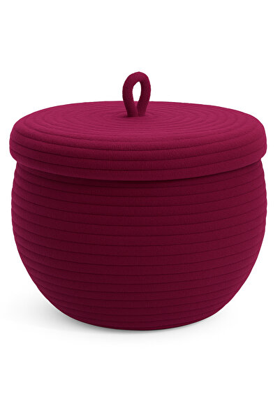 MaVaux Mutfak, Banyo ve Ev İçin Halat Hasır Sepet 17x21 cm – Kapaklı Saklama Sepeti Honeypot