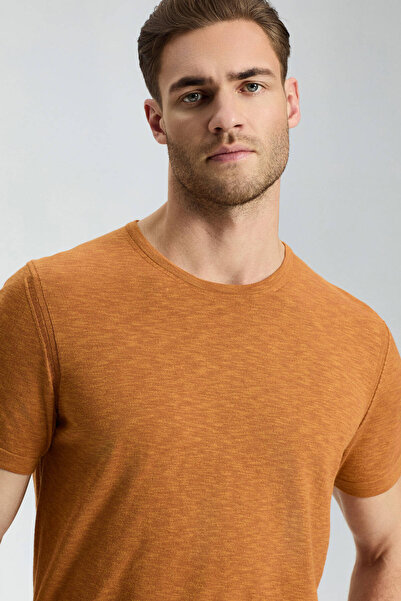 Hemington Crew Neck Pure Cotton Orange Knitwear T-Shirt