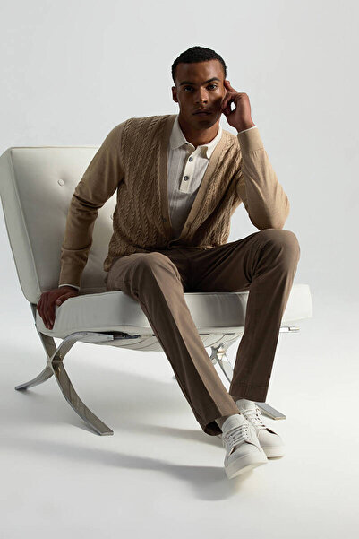 Hemington Saf Pamuk Tütün Rengi Regular Fit Chino Pantolon