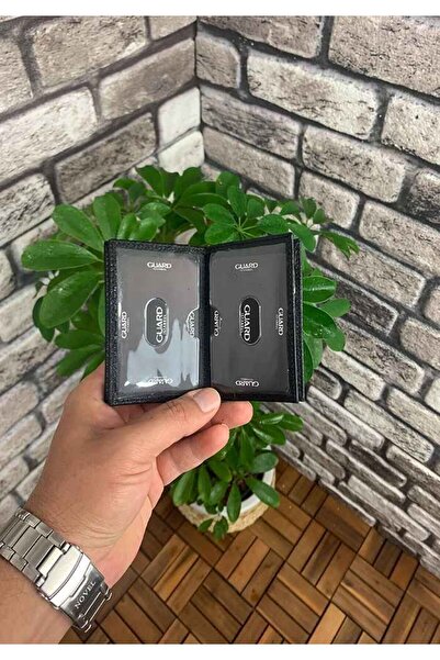 GUARD Siyah Hakiki Deri Mini Boy Kredi Kartlık - GRD250902WT601