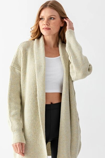 Noi Belis Midi Length Shawl Collar Oversize Knitwear Cardigan Aw25Hi0014