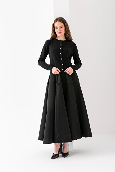 VEGA MODA Cardigan tricotat basic cu nasturi – Model elegant pentru femei cu mâneci lungi și gât rotund |   Utilizare zilnică și la birou