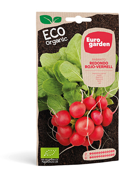 EURO GARDEN Organic Red Round Radish Premium Quality Seeds (Made in Spain)