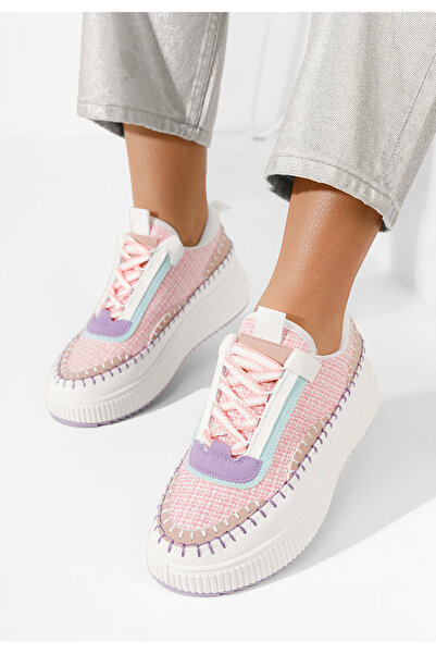 B T Shoes Ružové dámské tenisky na platformě Tenerife