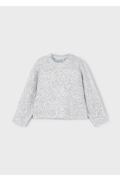 MAYORAL Kız Çocuk Pul Detaylı Kazak Gri 4306