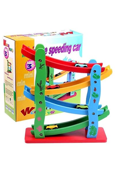 Generic Wooden Car Race Track Ramp Toy for 3+ Year Old Toddler