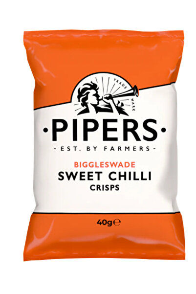 pipers Kettle Cooked Biggleswade Sweet Chilli Crisps 40gm x 12 Pcs