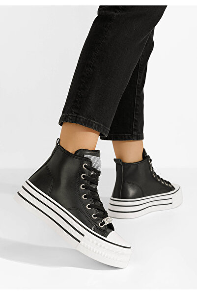 B T Shoes Černé tenisky na platformě Kaylee