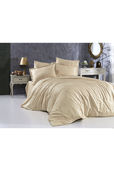 Mert Collection Çarşı 5-Star Single Luxury Elastic Striped Cotton Satin Bed Sheet Set