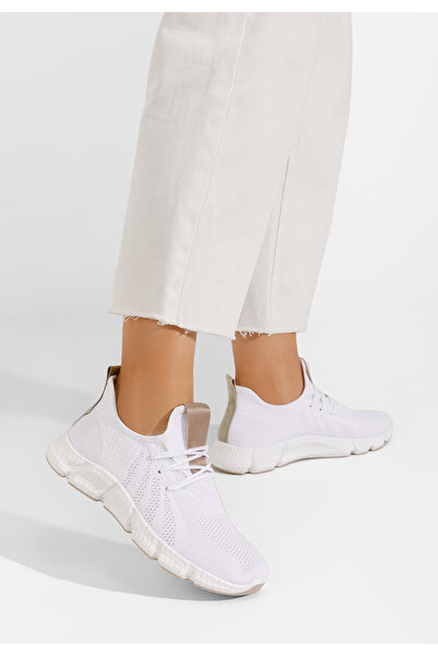 B T Shoes Biele bežecké tenisky dámske Saleda V2