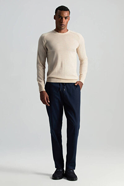 Hemington Merino Yün Açık Bej Bisiklet Yaka Triko