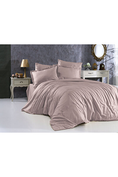 Mert Collection Çarşı 5-Star Single Luxury Elastic Striped Cotton Satin Bed Sheet Set