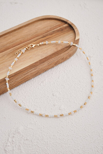 ByFlorya Jewelry Kristal Kuvars Doğal Taş Kolye 40cm+5cm El İşi Özel Yapım Ge...