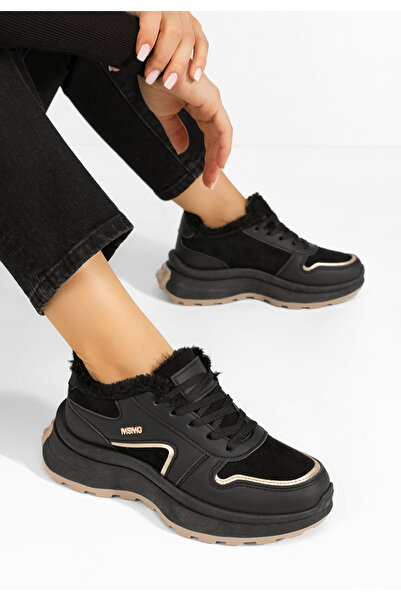 B T Shoes Χειμερινά sneakers γυναικεια Azaira μαύρα