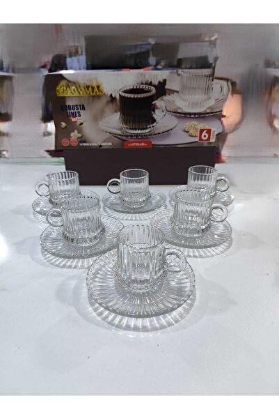After Party 6 Kişilik Fincan Takımı Boncuklu Cam Türk Kahvesi Fincanı Takımı ...