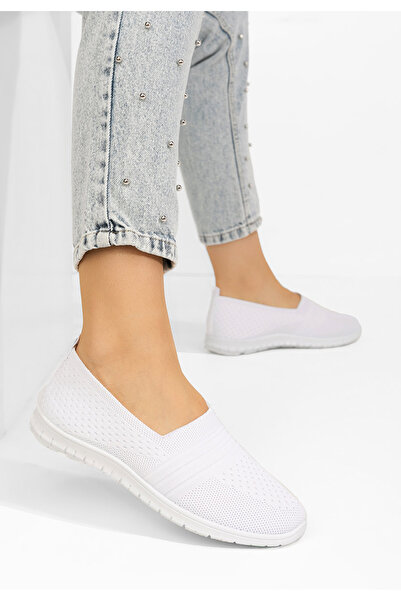 B T Shoes Biele slip on tenisky damske Lucila