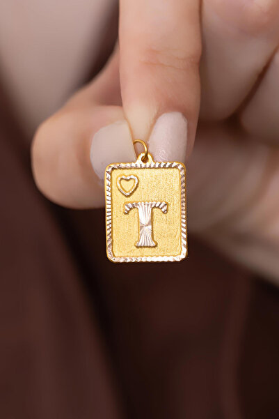 Bayar Gold 14 Ayar Altın T Harf Kalpli Kolye Ucu