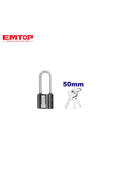EMTOP 50mm Long Iron Security Padlock - Rust and Water Resistant with Brass Cylinder (Laton)
