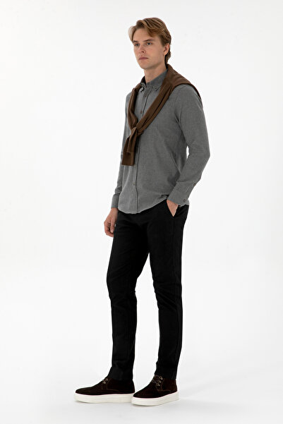 U.S. Polo Assn. Men's Gray Long Sleeve Basic Shirt 50307686-Vr024