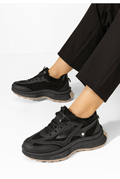 B T Shoes Χειμερινά sneakers γυναικεια Elliza μαύρα