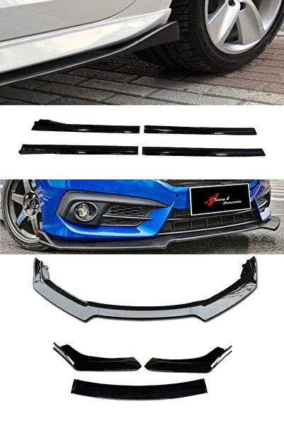 Genel Markalar Bmw E36 1990-2000 Flaplı Yan Marşpiyel Eki + 3 Parça Siyah Ön ...