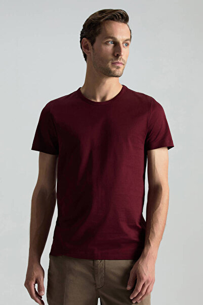 Hemington Crew Neck Burgundy Basic T-Shirt
