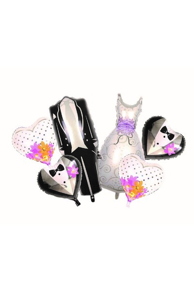 SDX Market Set de 6 baloane de petrecere, figurine din folie de aluminiu