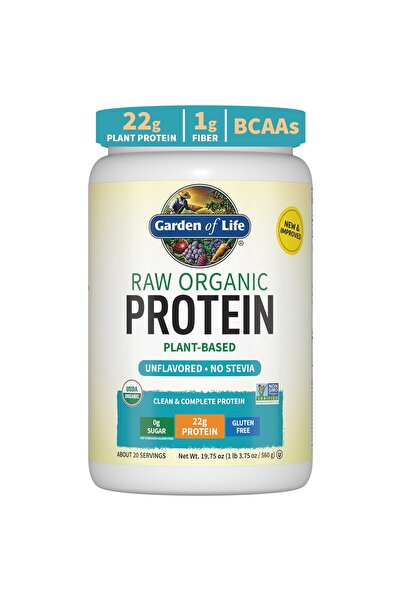 GARDEN OF LIFE مسحوق بروتين نباتي عضوي، مسحوق بروتين بدون نكهة، جاردن أوف لاي...