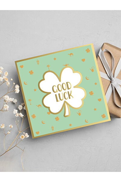 Share the Love بطاقة تهنئة بالحظ السعيد من ورق الذهب