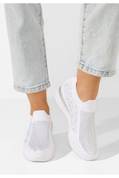 B T Shoes Γυναικεία Slip-on Amelie λευκά