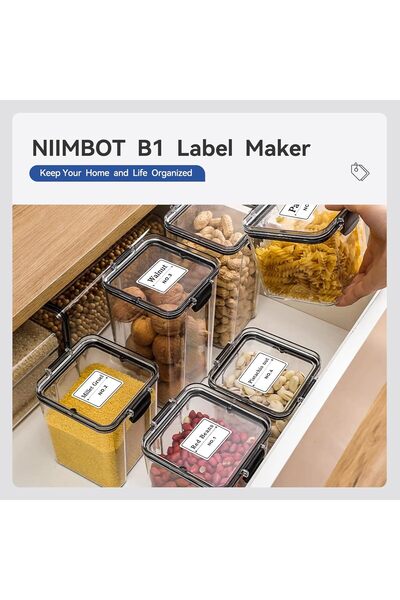 NiiMbot B1 Portable Thermal Label Printer 2 inch - Bluetooth Portable Label Maker (Gray)