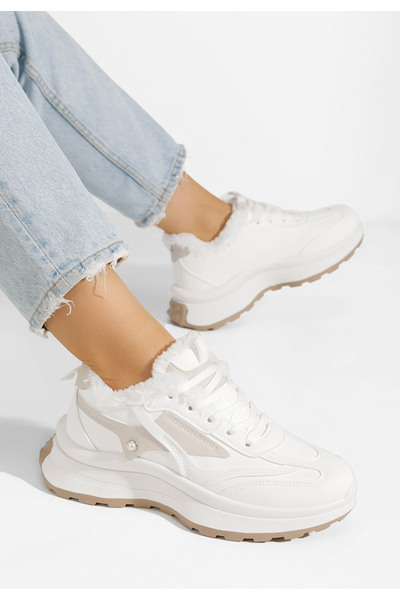 B T Shoes Sneakers dama imblaniti Elliza albi