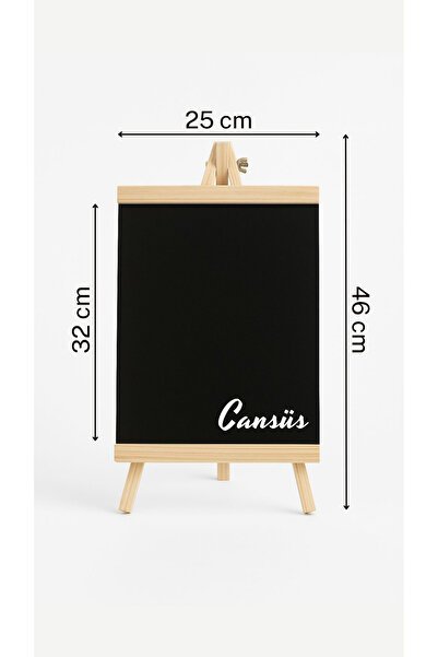 Genel Markalar Ahşap Çerçeveli Mini Kara Tahta – 25x32 cm (46 cm Ayaklı)