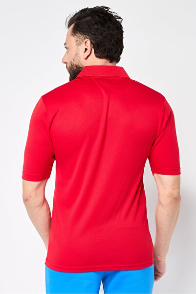 Reebok Men Sportswear Fit Textured Training Polo Shirt, Red