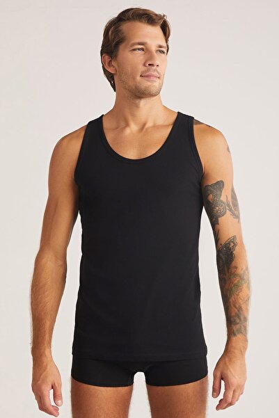 Kom Henry Men's Thick Strap 100% Cotton 2-Piece Basic Undershirt