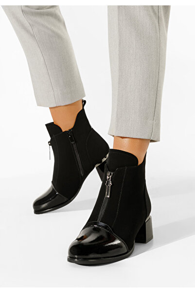 B T Shoes Černé kotníkové boty na podpatku Orlia V2