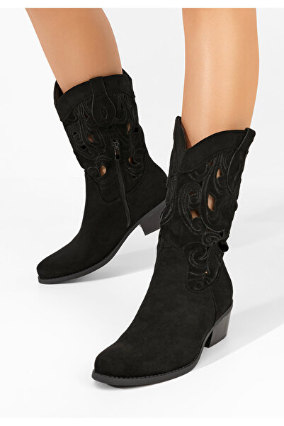 B T Shoes Cizme western dama Lettie negri