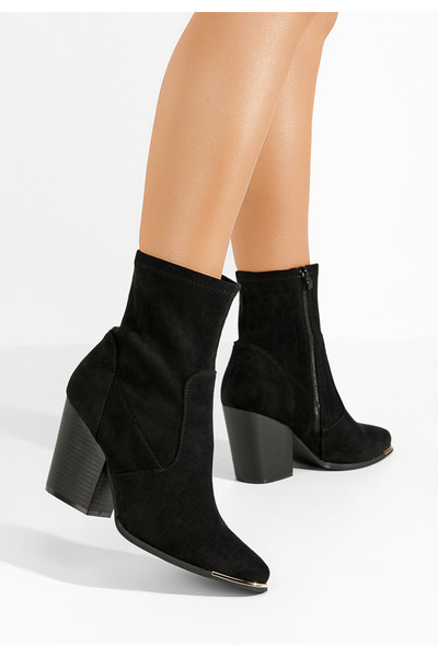 B T Shoes Μποτάκια με χοντρό τακούνι Oviesa Μαύρα