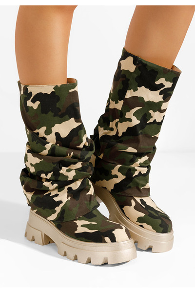 B T Shoes Zelené dámské kozačky Morella