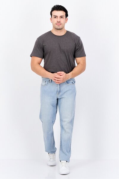 GAP Men Slim Fit Washed No Stretchable Denim Jeans, Washed Blue