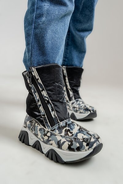 mnpc Erkek Çocuk Siyah Hakiki Deri Suya Dayanıklı Anatomik Günlük Bot