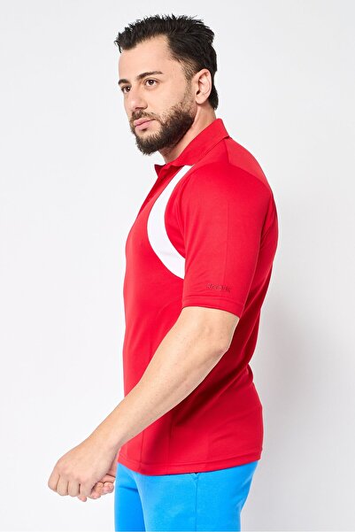 Reebok Men Sportswear Fit Textured Training Polo Shirt, Red