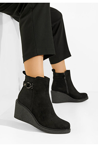 B T Shoes Μποτακια πλατφορμεσ Darionna Μαύρα