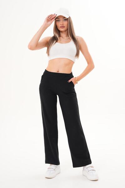 ŞİMAL Women's Thessaloniki Knitted Wide Leg Pants 255053 -