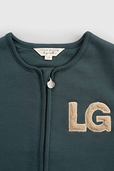 Little Gusto Organic Cotton Baby Jacket with Fluffy Inside Green